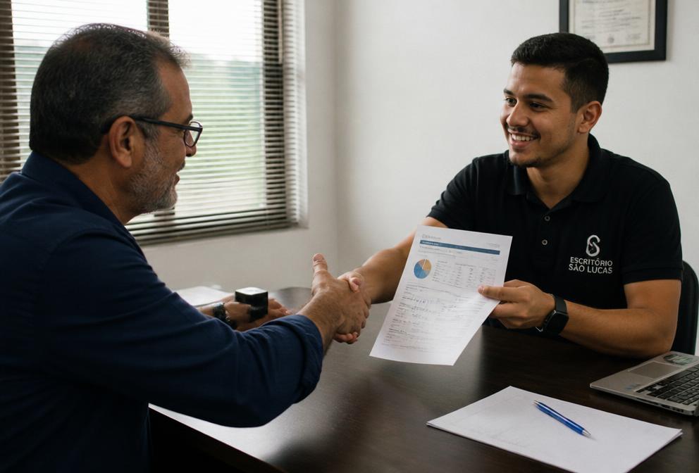 Gestor analisando gráficos financeiros em um painel na tela
